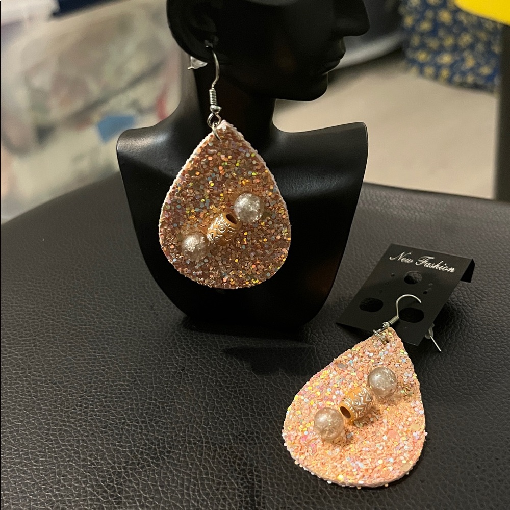 Sparkling Teardrop Earrings with Beads